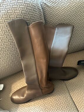 Stuart Weitzman Brown Leather Knee-High Heeled Boots